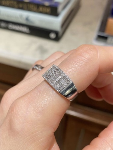 Antiquités - Bague en or blanc et diamants