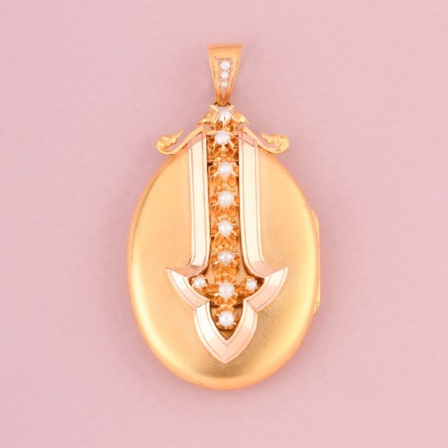 Important Napoleon III locket pendant in gold - Antique Jewellery Style Napoléon III