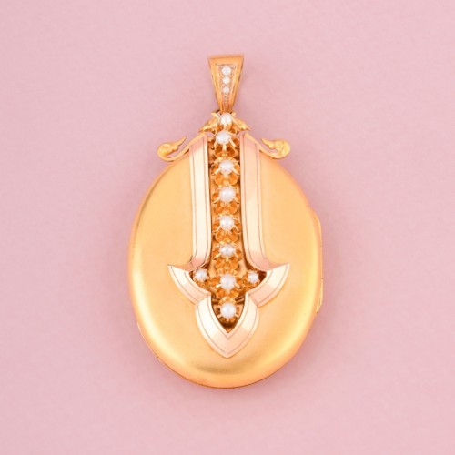 Antique Jewellery  - Important Napoleon III locket pendant in gold
