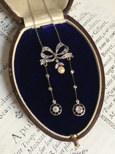 Collier négligé Belle Époque en or jaune - 