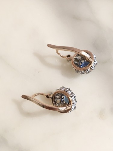 Antiquités - Belle époque 18k rose gold sleeper earrings