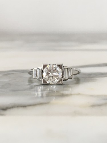 Bijouterie, Joaillerie Bagues - Bague Art Déco en platine et diamants