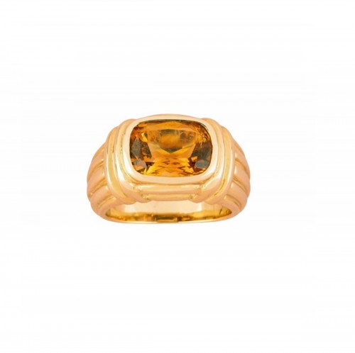 BULGARI - Bague en or jaune sertie d’une citrine