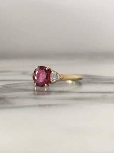 Bijouterie, Joaillerie Bagues - Bague en or jaune, rubis et diamants