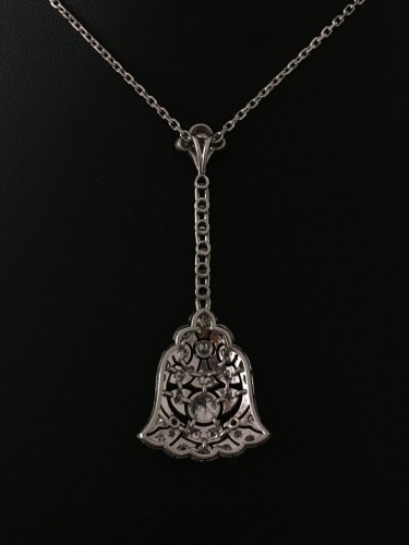 Antiquités - Art Deco Pendant In Platinum And Diamonds