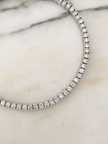 XXe siècle - Bracelet tennis en platine et diamants 3,14 ct