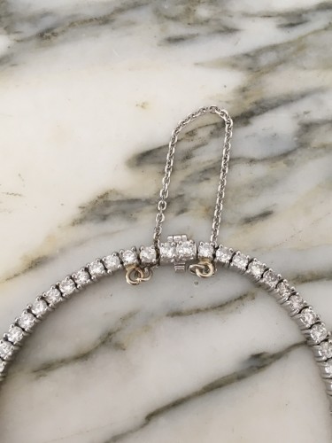 Bracelet tennis en platine et diamants 3,14 ct - 