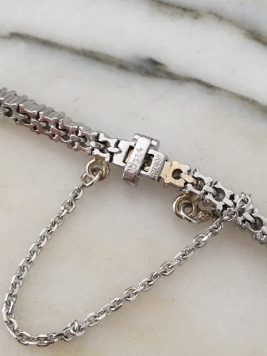 Antiquités - Bracelet tennis en platine et diamants 3,14 ct