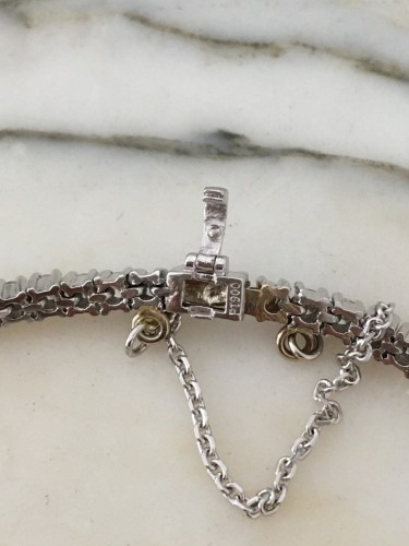 Antiquités - Bracelet tennis en platine et diamants 3,14 ct