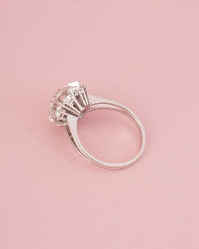 Bague marguerite en platine et diamants 2,89 ct - Maison Tres Or
