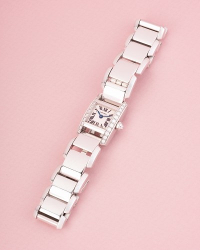 20th century - Cartier Tankissime Tankissime petit modèle watch, white gold, diamonds