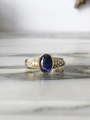 Bijouterie, Joaillerie Bagues - Bague en or jaune saphir et diamants