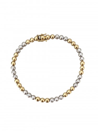 Bracelet en or jaune et blanc diamants