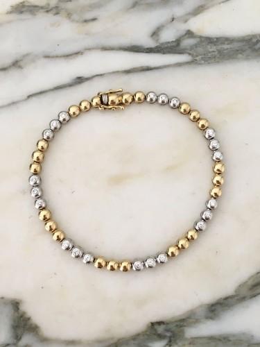 Bijouterie, Joaillerie Bracelet - Bracelet en or jaune et blanc diamants