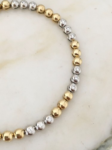 Bracelet en or jaune et blanc diamants - Maison Tres Or
