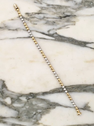 Bracelet en or jaune et blanc diamants - 