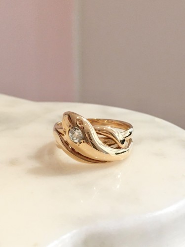 Bijouterie, Joaillerie Bagues - Bague serpent en or jaune  et diamant