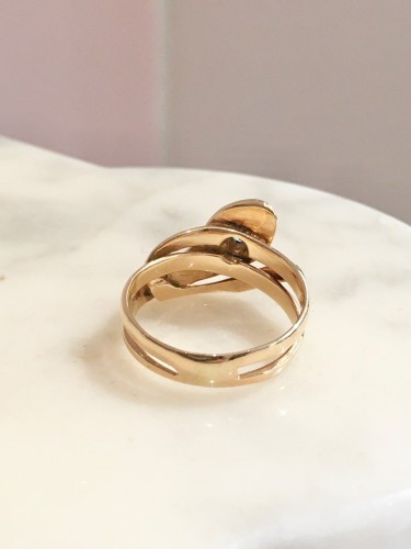 Bague serpent en or jaune  et diamant - 