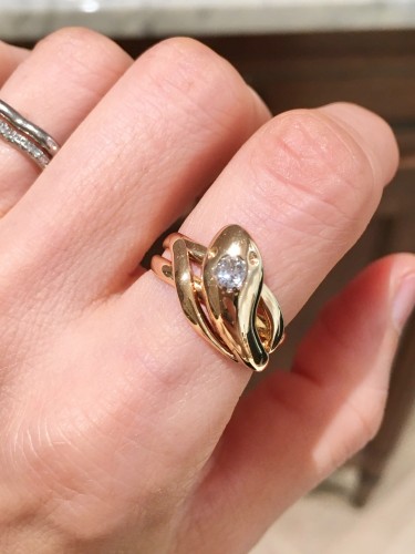  - Bague serpent en or jaune  et diamant