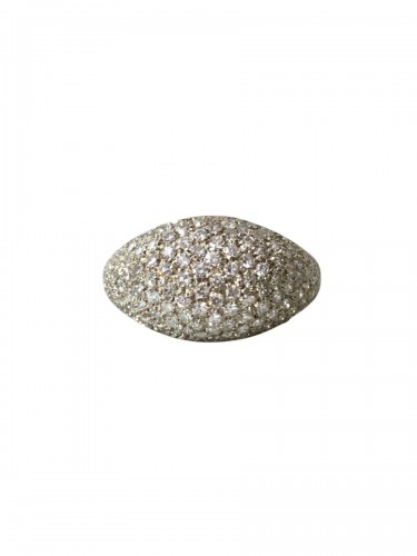 White gold dome ring with diamonds
