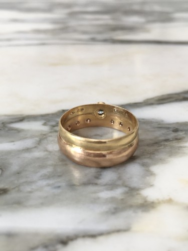 Bague en or jaune et rose et diamants - 50