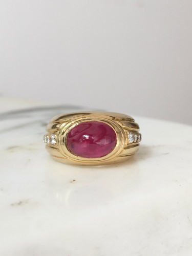 Antique Jewellery  - Yellow gold, ruby and diamond ring