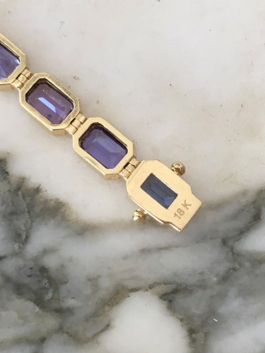  - Yellow gold bracelet with Tanzanites
