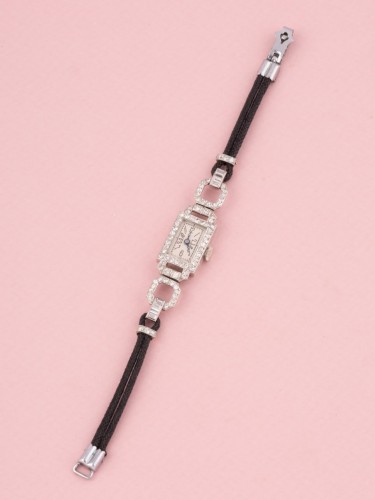 20th century - Art Deco watch in platinum and diamonds