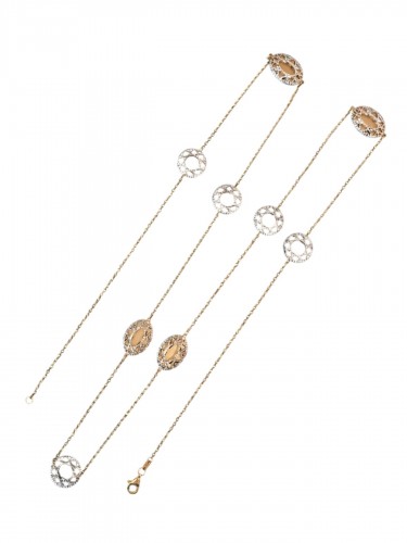 Collier sautoir en or blanc et jaune