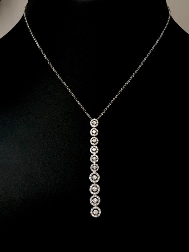 Bijouterie, Joaillerie Pendentif, Collier - Leo Pizzo Collier en or blanc et diamants