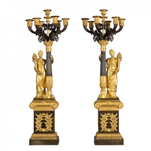 Pair of Restauration period candelabras