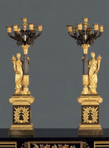 Paire de candélabres Restauration - Luminaires Style Restauration - Charles X