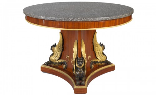 Empire period pedestal table with griffins