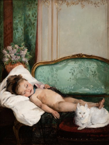 Paintings & Drawings  - Child in the living room - Pierre Carrier-Belleuse (1851-1932)
