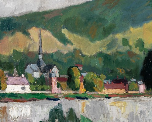 René Sautin (1881-1968) - La Seine aux Andelys  - Art Déco