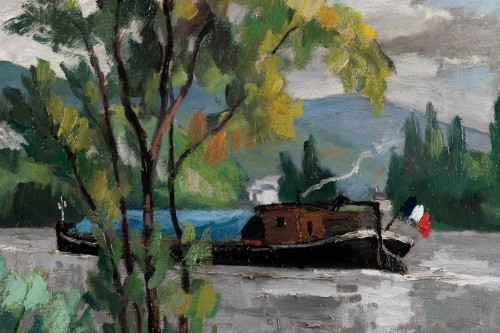 Antiquités - René Sautin (1881-1968) - La Seine aux Andelys 