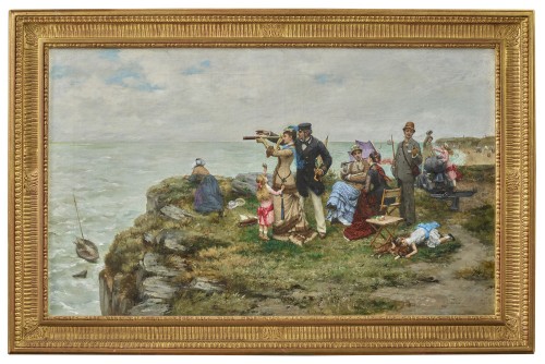 On The Cliff  - Pierre OUTIN (1840-1899)