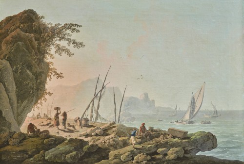 Paysage portuaire au Portugal - Jean Pillement (1728-1808) - Segoura Fine Art