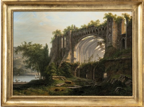 Animated landscape around a Cathedral ruin, Fleury Epinat (1764-1830)