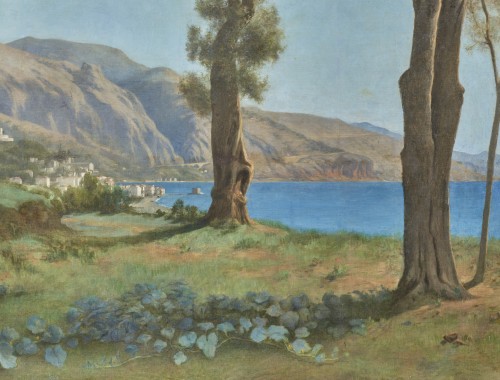 19th century - Bay of Saint Jean Cap Ferrat- Cote d&#039;Azur, Adolphe Irénée Guillon (1829-1896)