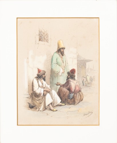 Hommes Turcs, Giovanni Jean Brindesi (1826 – 1888) - Tableaux et dessins Style 