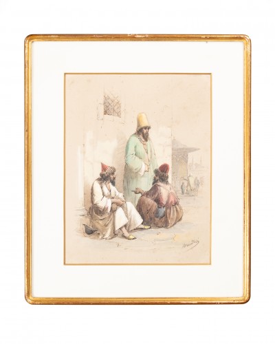 Tableaux et dessins Dessin, Aquarelle & Pastel - Hommes Turcs, Giovanni Jean Brindesi (1826 – 1888)
