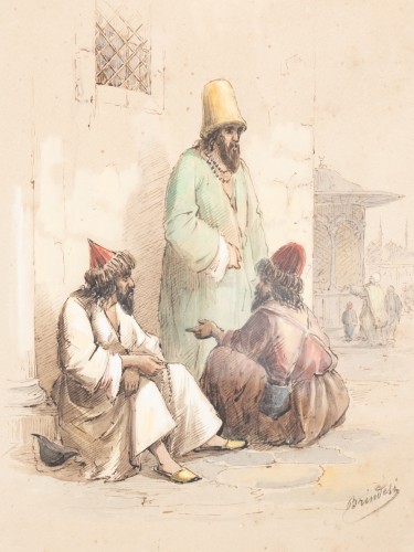 Hommes Turcs, Giovanni Jean Brindesi (1826 – 1888) - Segoura Fine Art