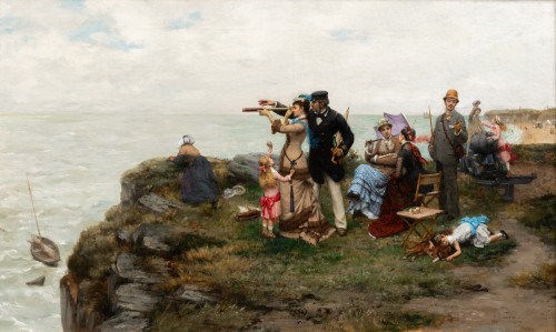 Pierre OUTIN  (1840-1899) - Sur la Falaise