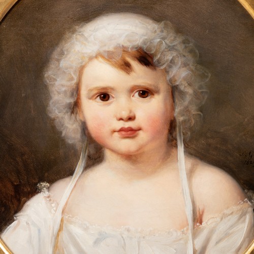 Antiquités - Portrait d’Aglaé Françoise Lebe Gigun signé Nicolas Gosse 1829