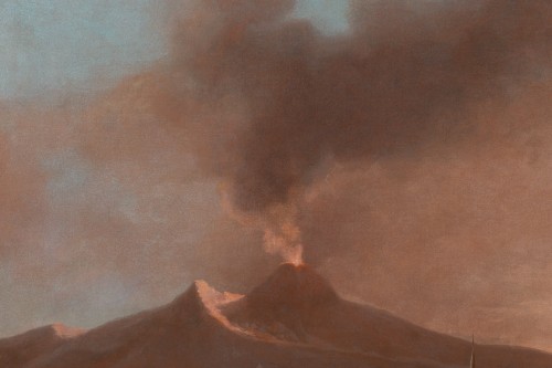 XVIIIe siècle - Francesco Fidanza (1747-1819) Éruption du Vésuve depuis la baie de Naples