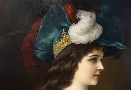 Moritz Stifter (1857-1905) "Portrait de femme" - Tableaux et dessins Style Art nouveau