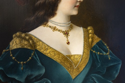 Tableaux et dessins Tableaux XIXe siècle - Moritz Stifter (1857-1905) "Portrait de femme"