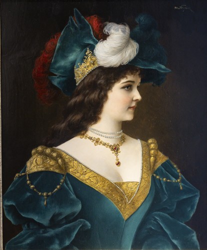 Moritz Stifter (1857-1905) "Portrait de femme" - Segoura Fine Art
