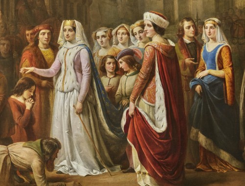 Paintings & Drawings  - Pierre Albert Roberti, Queen and Regent of France, freeing prisoners, 1847